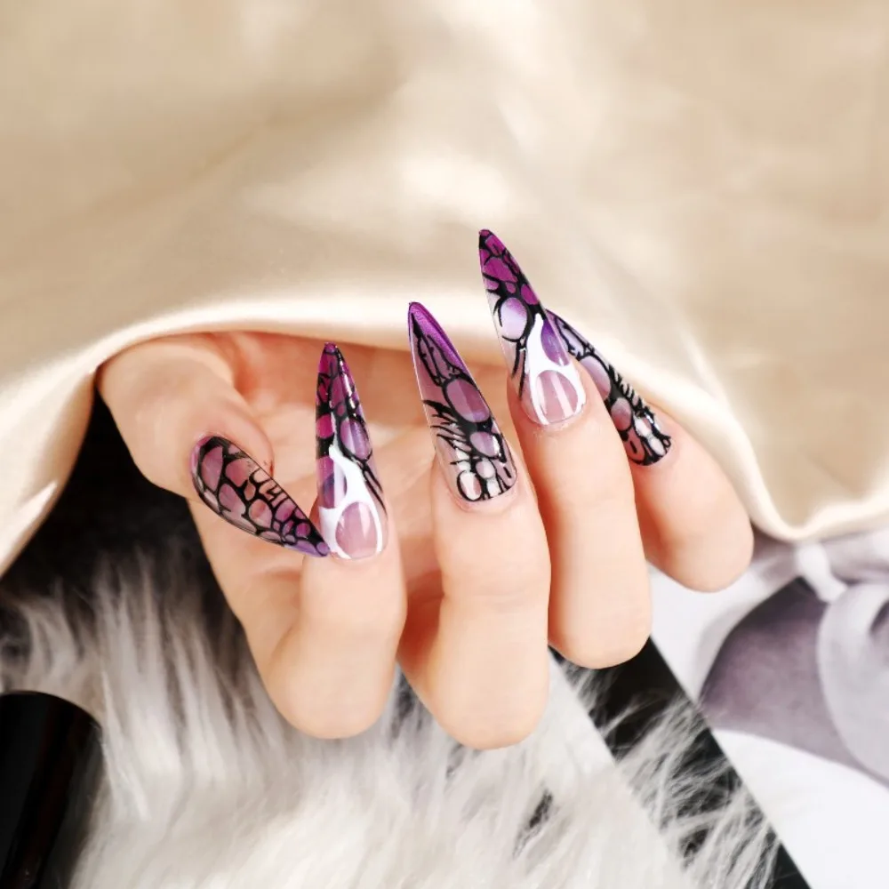 Moda wearable manicure amêndoa unhas falsas ponta pontiaguda cobertura completa comprimento do prego dicas de unhas menina