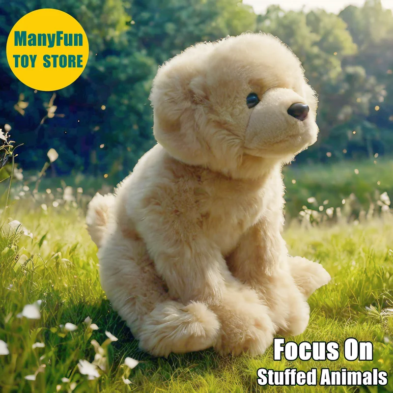 Labrador Retriever Plush Animal Realistic Lab Plushie Lifelike Labrador Stuffed Toy Sheep Dog Simulation Doll Collectors