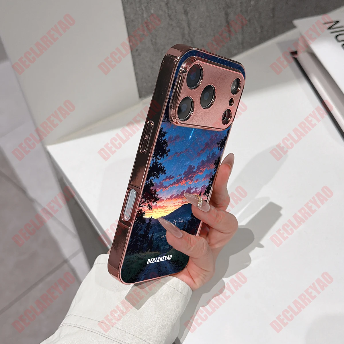 DECLAREYAO Custom Glass Case For iPhone 17 Air 16 16e 15 14 Plus 13 12 11 Pro Max X Xs XR 6 6S 7 8 SE 2020 2022 SE2 SE3 Cover view 4