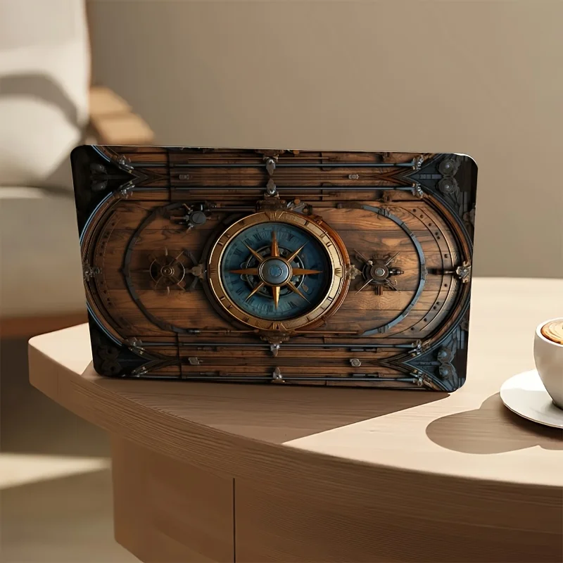 Two nautical compass design laptop film, PVC self-adhesive protective film material, reusable, semi-matte, scratch-resistant,