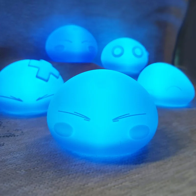 Anime Rimuru Tempest Slime Night Lights USB Charging LED Lamps Cute Desktop Figure Atmosphere Lighting Fan Gift Bedroom Decor