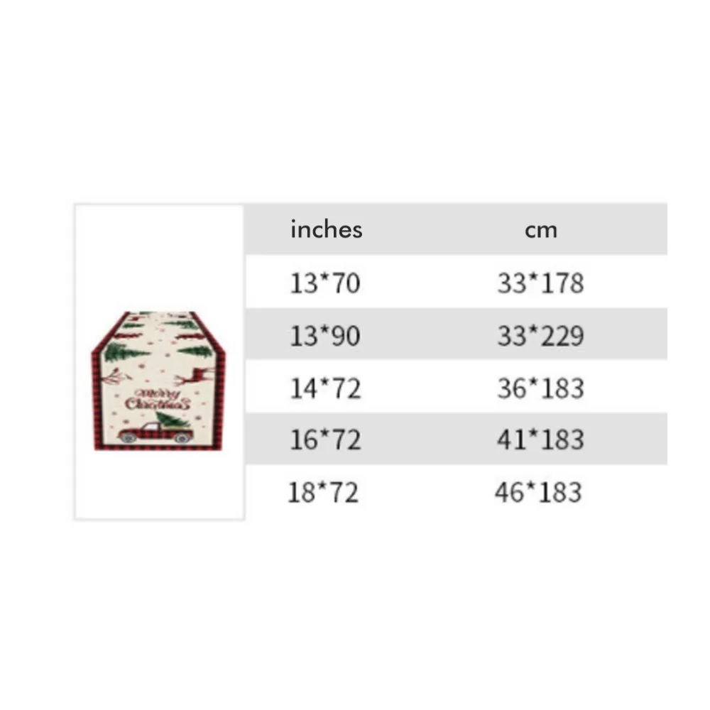 Striped Pattern Christmas Table Runner Rectangular Shape Decorative Design Gnome Table Runner Cotton Linen Blend