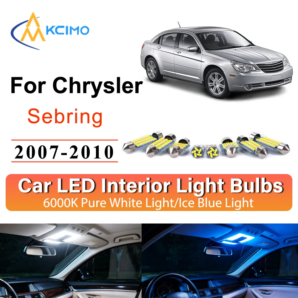 

Interior LED Lights Plug and Play For Chrysler Sebring 2007-2010 Map Dome Lamp Footwell Lighting Kit Direct Fit Auto Accessories