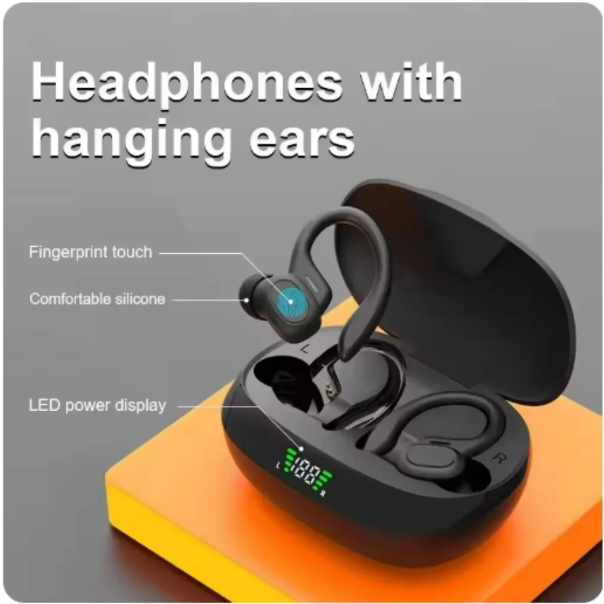 2027 New QCY Wireless Earbuds Sport 5.3 Headphones with Noise Cancelling Mic 75H HiFi Stereo Over Ear Bud LED Display USB-C IPX6
