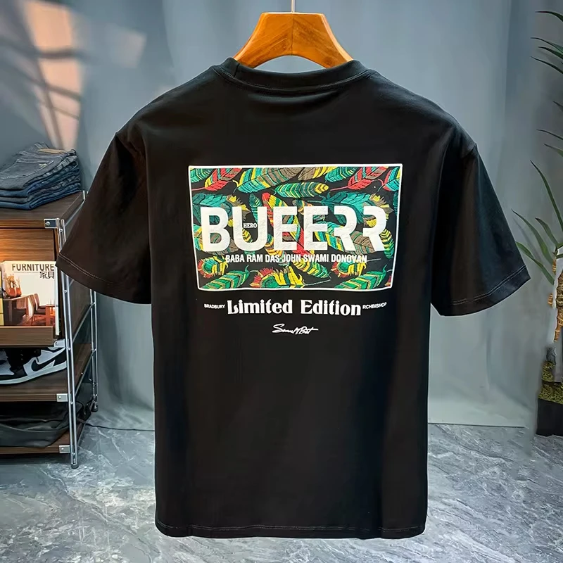 

Men's T-shirt Summer New Versatile Fashion Printing Stylish Short-Sleeved T-shirt Casual round Neck Breathable Bottoming Shirt