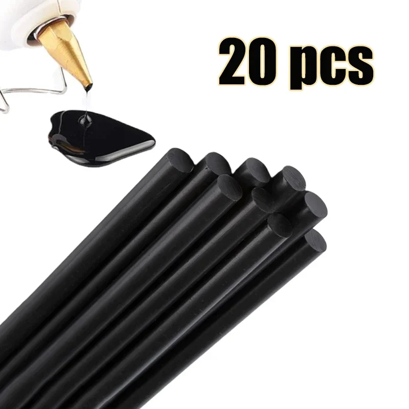 20 Stuks Auto Lijm Sticks Hoge Zelfklevende Hot Melt Auto Deuk Reparatie Lijm Sticks 7Mm Zwarte Auto Lichaam Pijnloze Reparatie Lijmstift Gereedschap