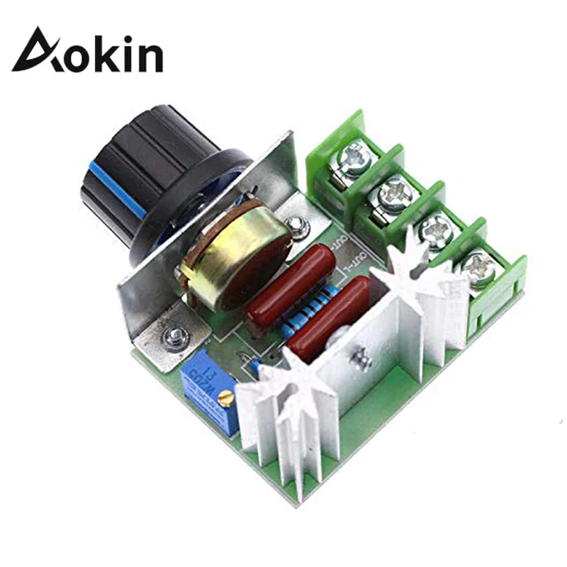 Aokin AC 220V 2000W SCR Voltage Regulator Dimming Dimmers Speed Controller Thermostat