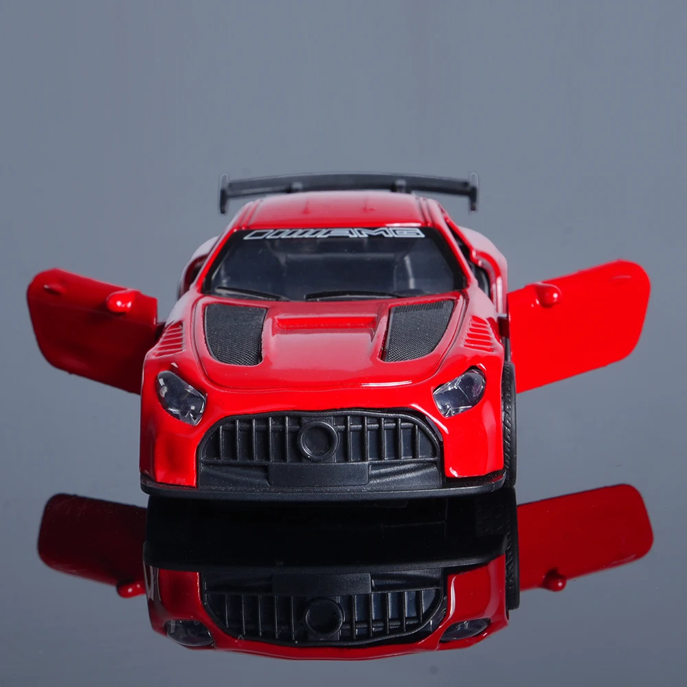 1:43 Modello di auto sportiva in lega rossa, le porte possono aprire, dettagli squisiti di testa, ruote, ecc., amante della collezione di modelli di auto giocattolo/chri