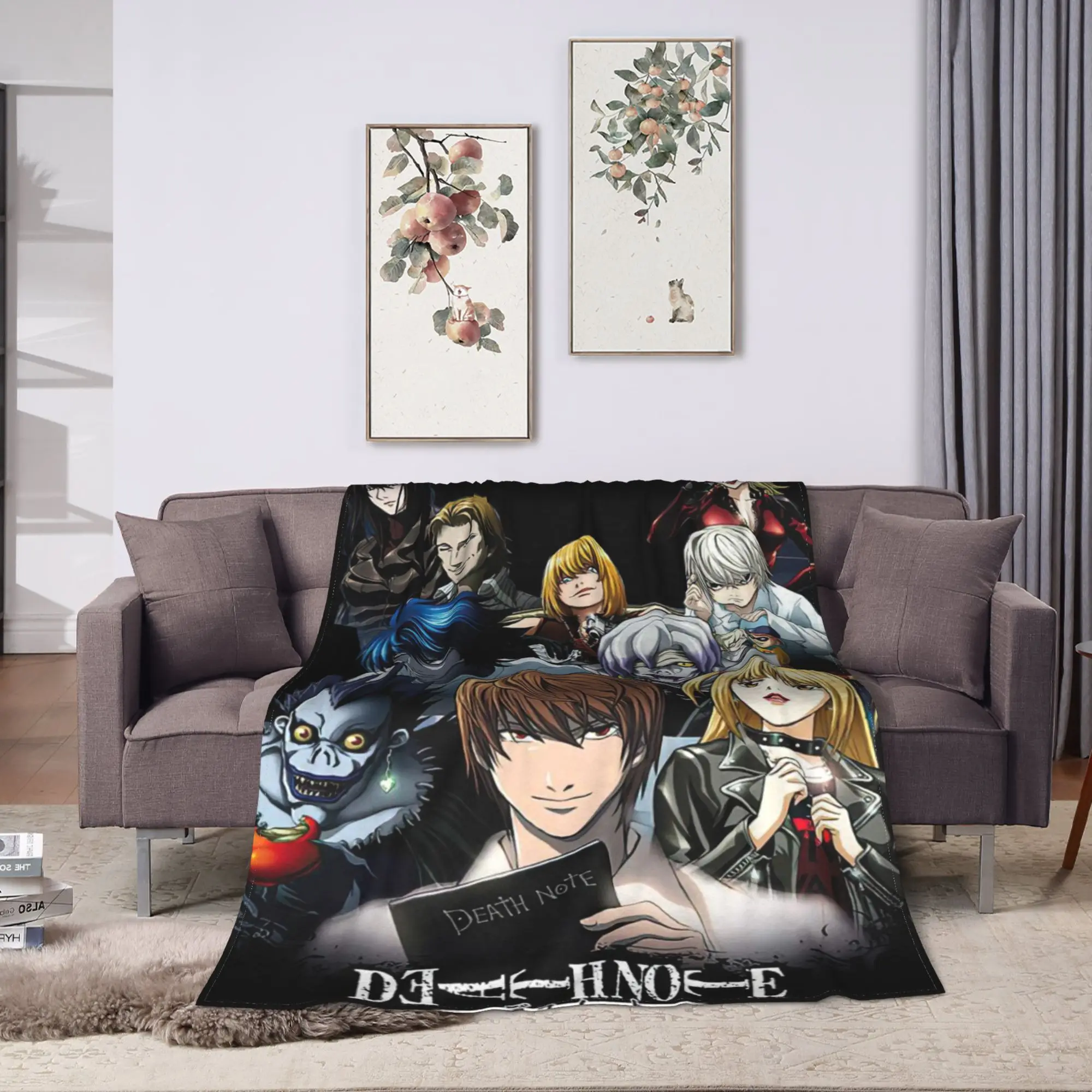 Death Note  Manga Anime TV Show Poste Blanket  Soft Street Trend Plush Throw Blanket For Bedroom Flannel Bedspread Bed Cover