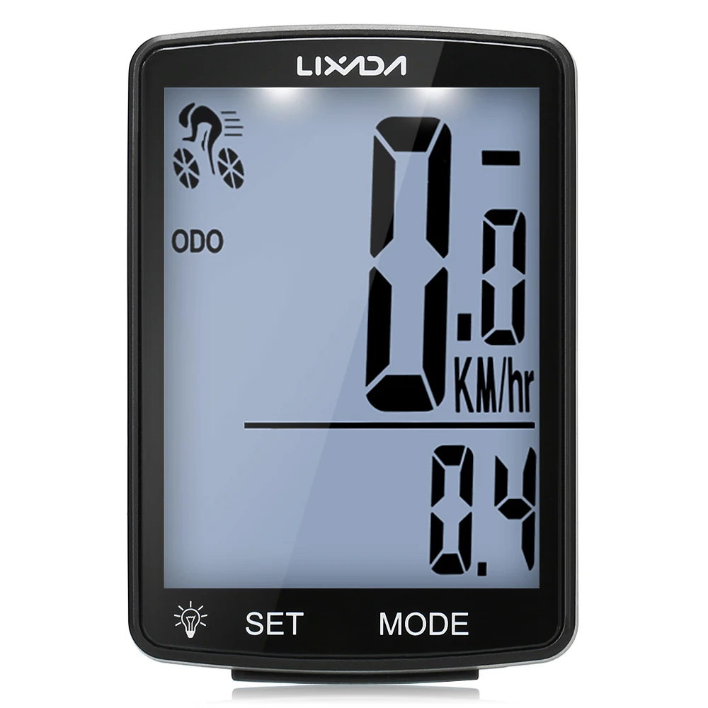 LIXADA Draadloze fietscomputer Multifunctioneel LCD-scherm Fietscomputer Mountainbike Snelheidsmeter Kilometerteller IPX6 Waterdicht