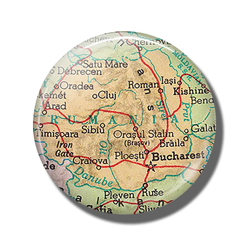 

Romania Map 30 MM Fridge Magnet Bucharest Travel Map Glass Cabochon Magnetic Refrigerator Stickers Note Holder Home Decoration