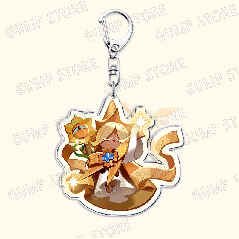 Cute Game Cookie Run Kingdom Chibis Keychains for Accessories Bag Shadow Milk Pure Vanilla Cookie Keyrings Jewelry Fans Gifts