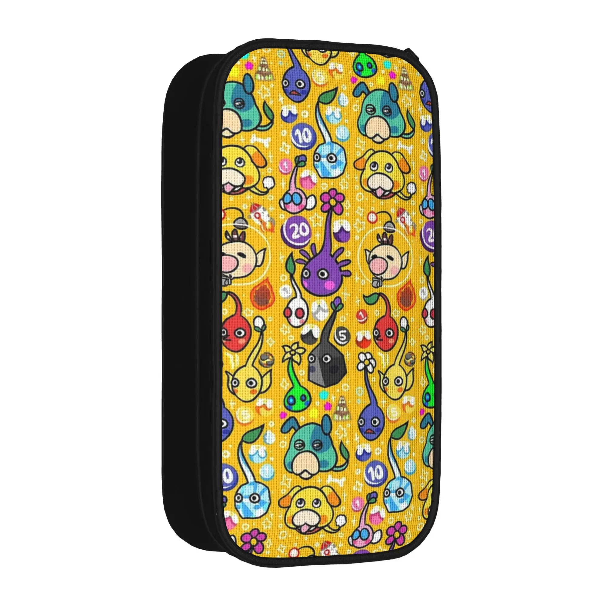 Game Cartoon Cute Pikmins Pencil Case  Pen Box Bag Girl Boy Large Storage Office Gifts Pencilcases