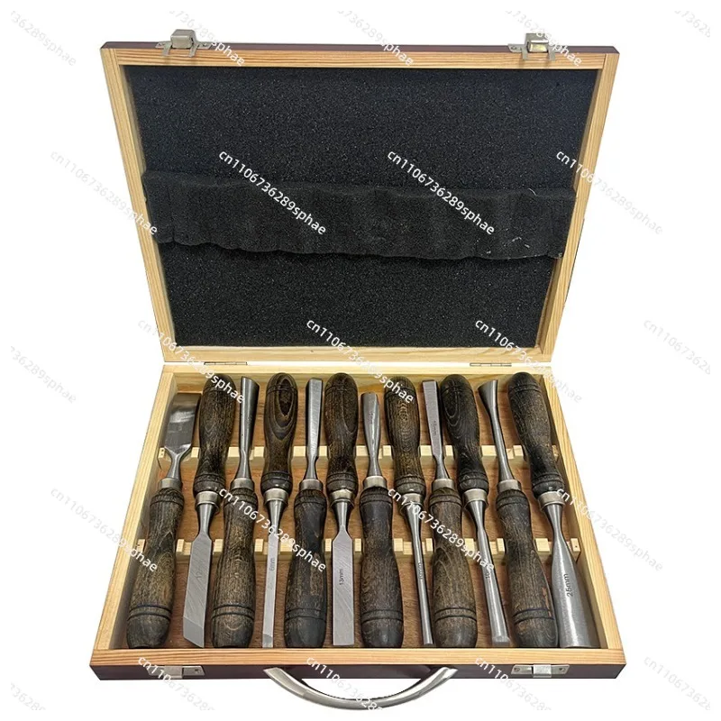 12Pcs Wood Chisel Set, Manual Wood Carving Gouges Woodworking Chisels for DIY Engraving