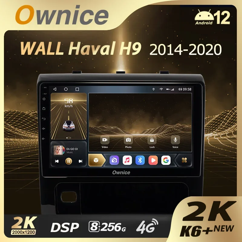 Ownice K6+ 2K For GREAT WALL For Hover Haval H9 2014 - 2020 Car Radio Navigation GPS Stereo Multimedia Player Android 12 No 2din