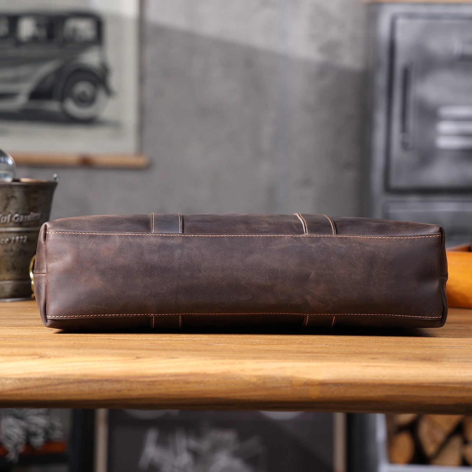Vintage Echtleder Herren-Aktentasche 16 Zoll Laptop-Taschen Crazy Horse Leder Messenger-Handtasche Rindsleder Geschenkidee für Männer – Detail 26