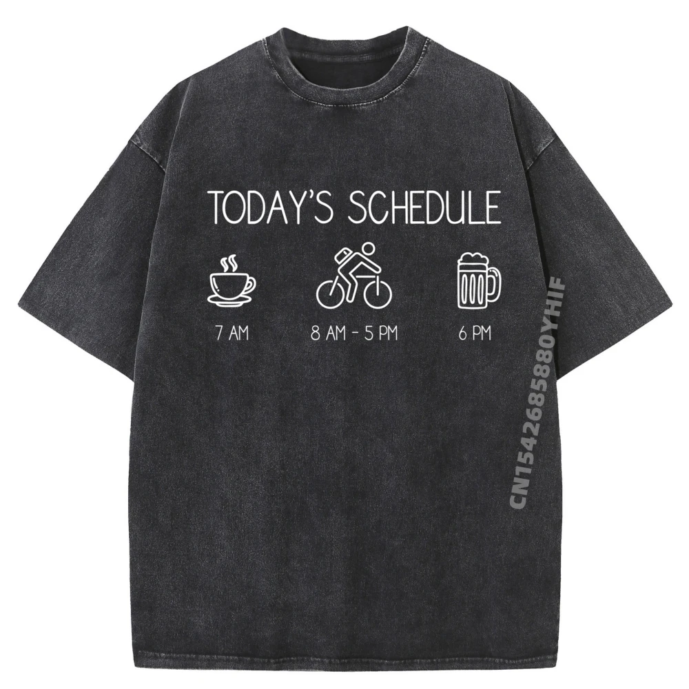 

Today is Schedule Cycling Mountain Biking Bike Men's T-Shirts Graphic Tees Mens Breathable Washed New Shirts And T-Shirts