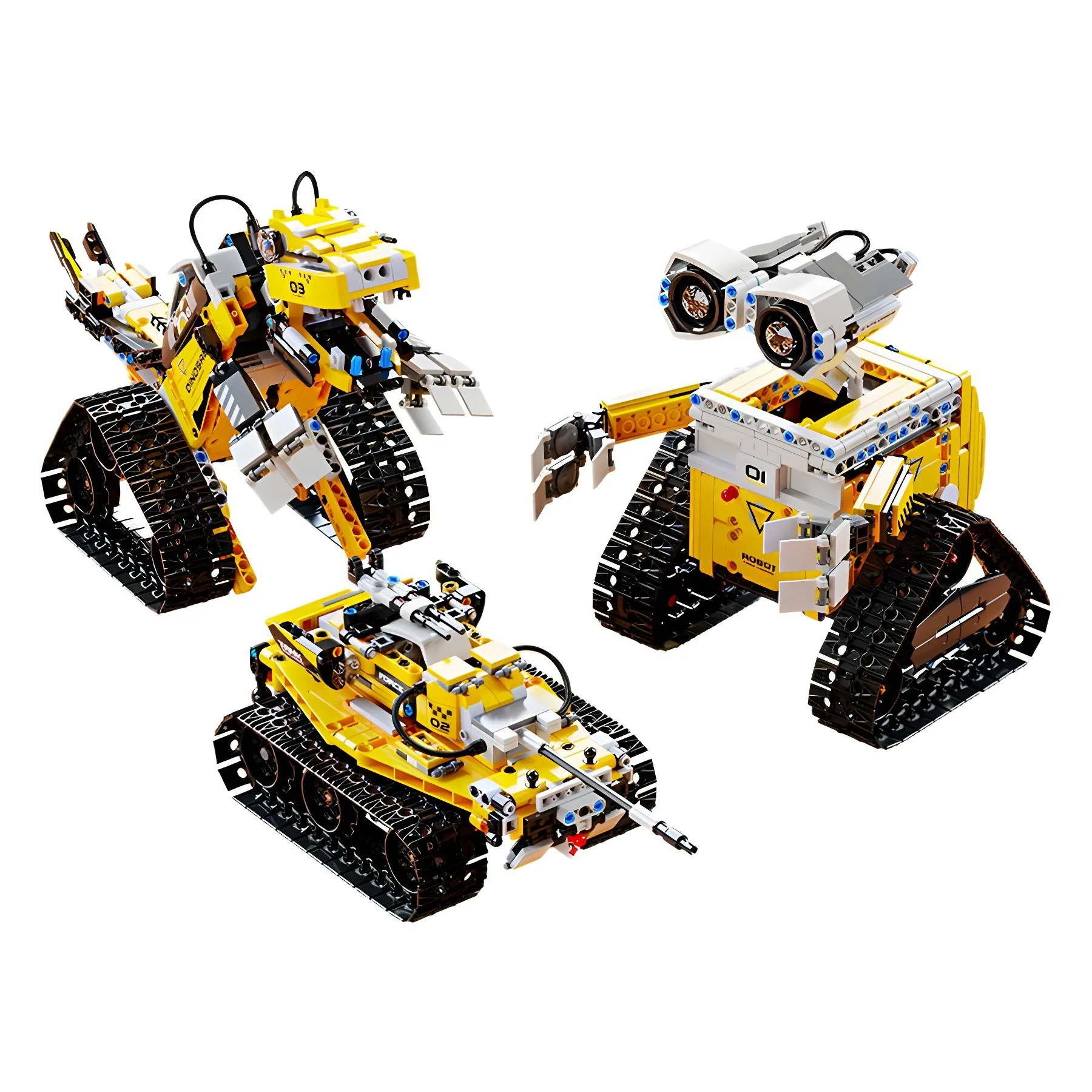 3IN1 ville technique RC voiture Robot pelle voiture de course blocs de construction télécommande pelle camion briques cadeau jouets pour garçons
