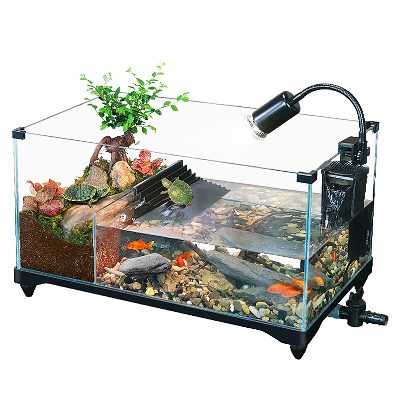 Turtle breeding tank Household ecological landscaping small villa anti-escape amphibious tank Turtle breeding tank