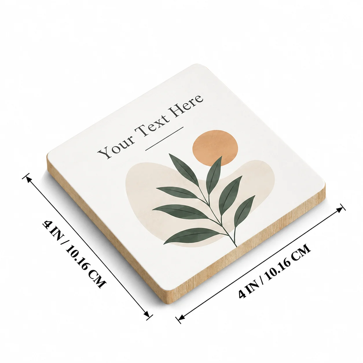Personalized Cup Mat Square Wood Coasters Custom Image Text Logo Pattern Handmade Wooden Cup Pad Ornament for Household Office