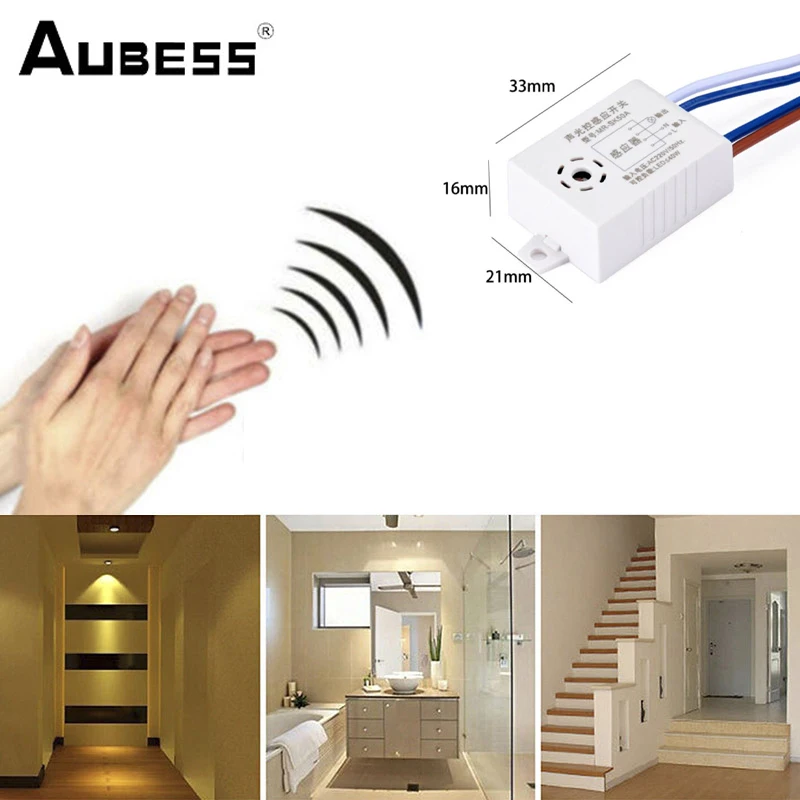 Home Improvement Smart Sensor Switches Module 220V Detector Sound Voice Sensor Intelligent Auto On Off Light Switch Accessories