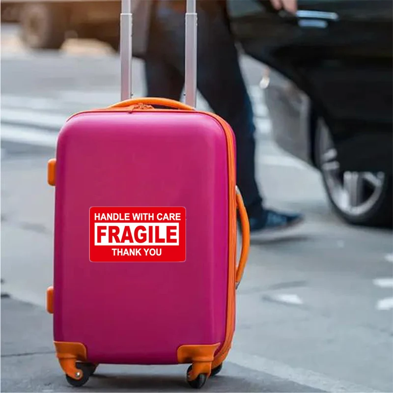 250 adesivi fragili gestiscono con cura non piegare Grazie Etichette di avvertimento fragili Imballaggio adesivo Etichette per scatole di spedizione Segno