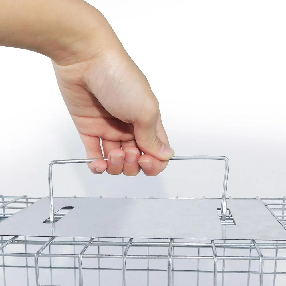 New Live Animal Cage Trap Humane Cat Rodent Control Folding with Handle for Rabbits Stray Cats Squirrels Raccoons Groundhogs