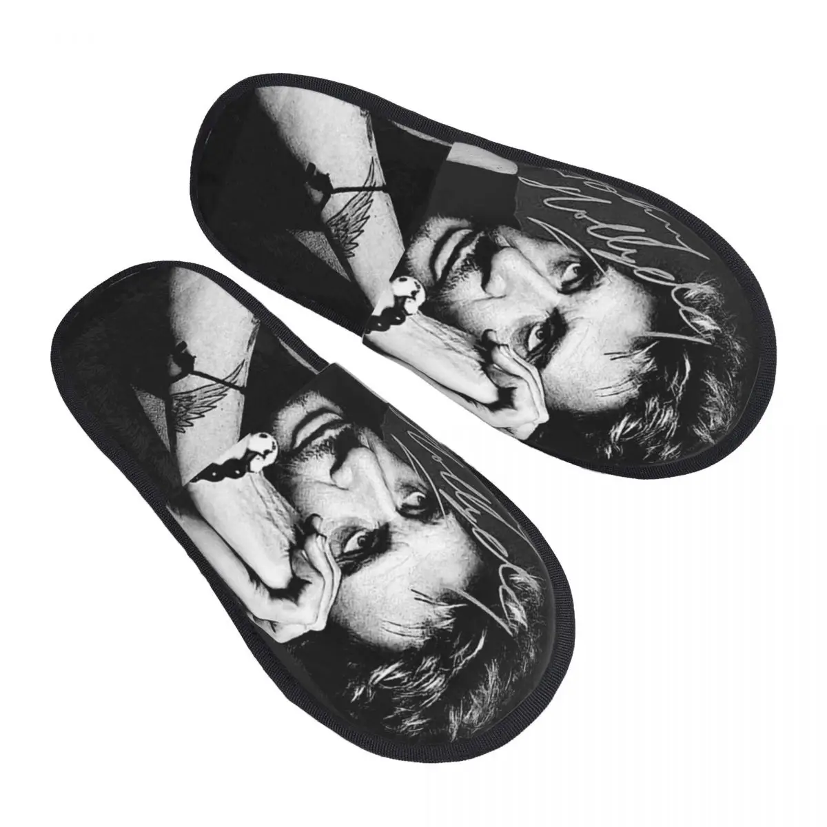 Frankrijk Rock Zangeres Crewjohnny Hallyday Mannen Vrouwen Harige Slippers Vrije Tijd Pantoufle Homme Thuis Slippers