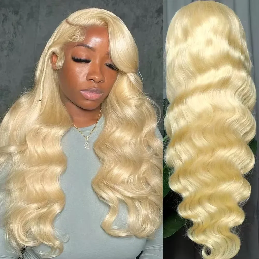 613 Блондинка 30 40 дюймов Объемная волна Парик фронта шнурка 13x6 13x5 HD Прозрачные кружевные фронтальные парики из человеческих волос Предварительно выщипанные для чернокожих женщин