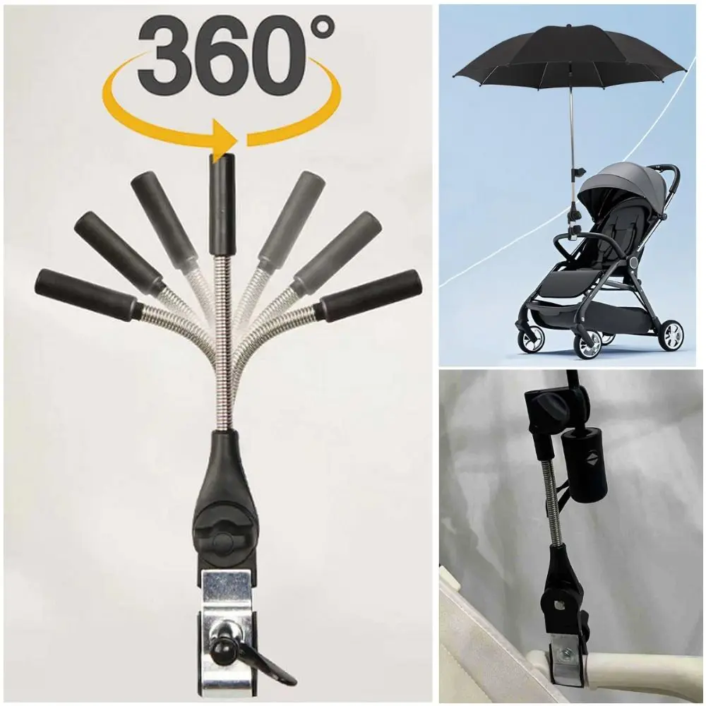 

Convienent Multi-funcional Umbrella Clip Black High Quality Sun Umbrella Clamp Plastic Universal Umbrella Holder Baby Cart