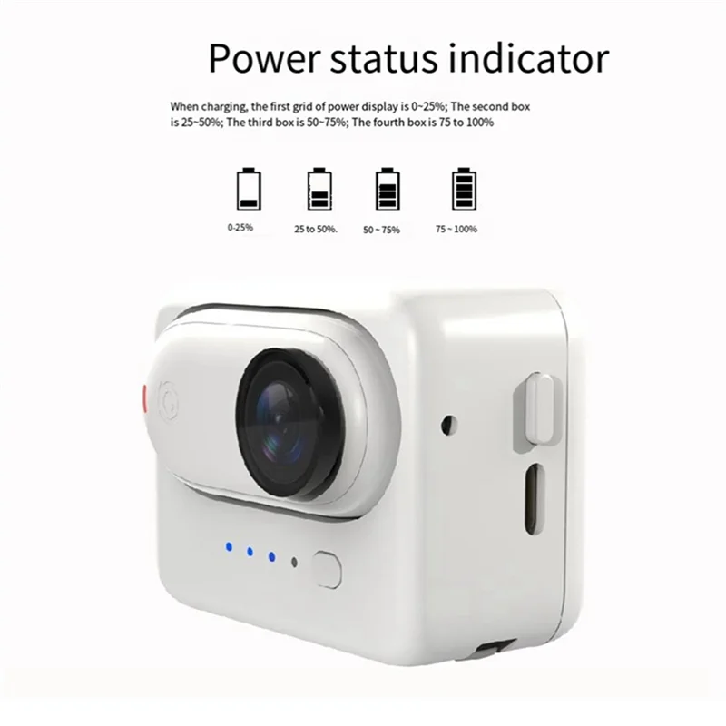 AB53 1 PCS กล้องมัลติฟังก์ชั่ชาร์จบัตเลอร์ภายนอกแบตเตอรี่ PC สีขาว + ABS สําหรับ Insta360 GO3 Thumb กล้องโมดูลชาร์จ