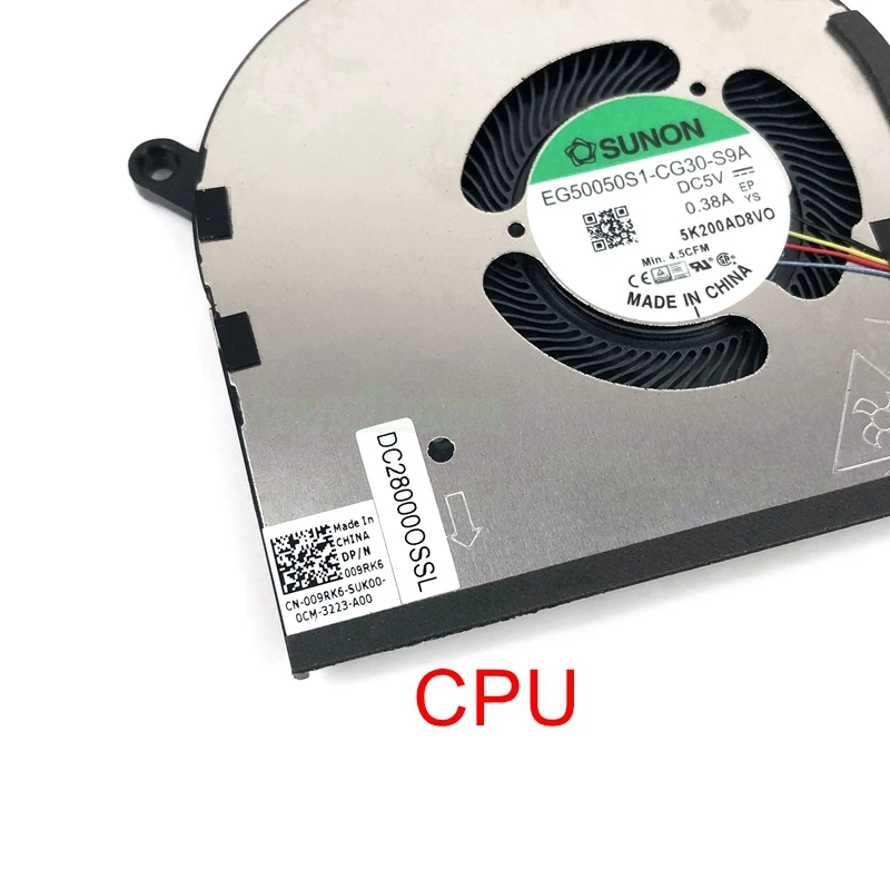 Ventilador de refrigeración GPU para ordenador portátil, enfriador para Dell Precision 5550, XPS 15, 9500, EG50050S1-CG30-S9A, EG50050S1-CG00-S9A, 009RK6, nuevo