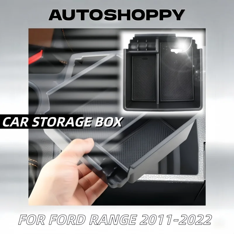 

Car Center Console Box For Ford Ranger 2011-2021 Armrest Storage Box Tray Case Holder Container Organizer Accessories