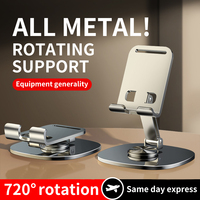 720 Rotate Aluminum Alloy Portable Tablet Holder For iPad Adjustable Flexible Folding Lazy Desktop Live Mobile Phone Mount Stand