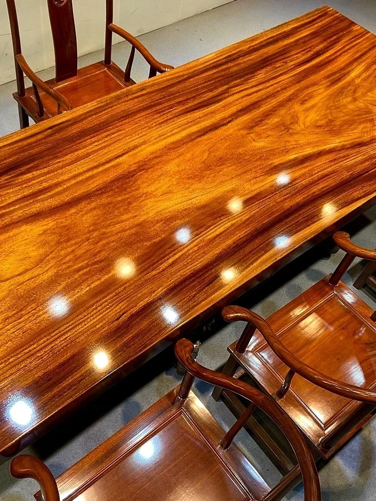 big board table custom-made log tea  desk big board tea  whole board desktop flower solid wood  ebony big