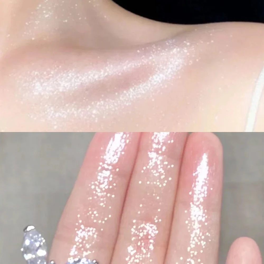 Paleta de sombras com glitter à prova d'água, textura de purê de batata, iluminador brilhante duradouro, iluminador cosmético