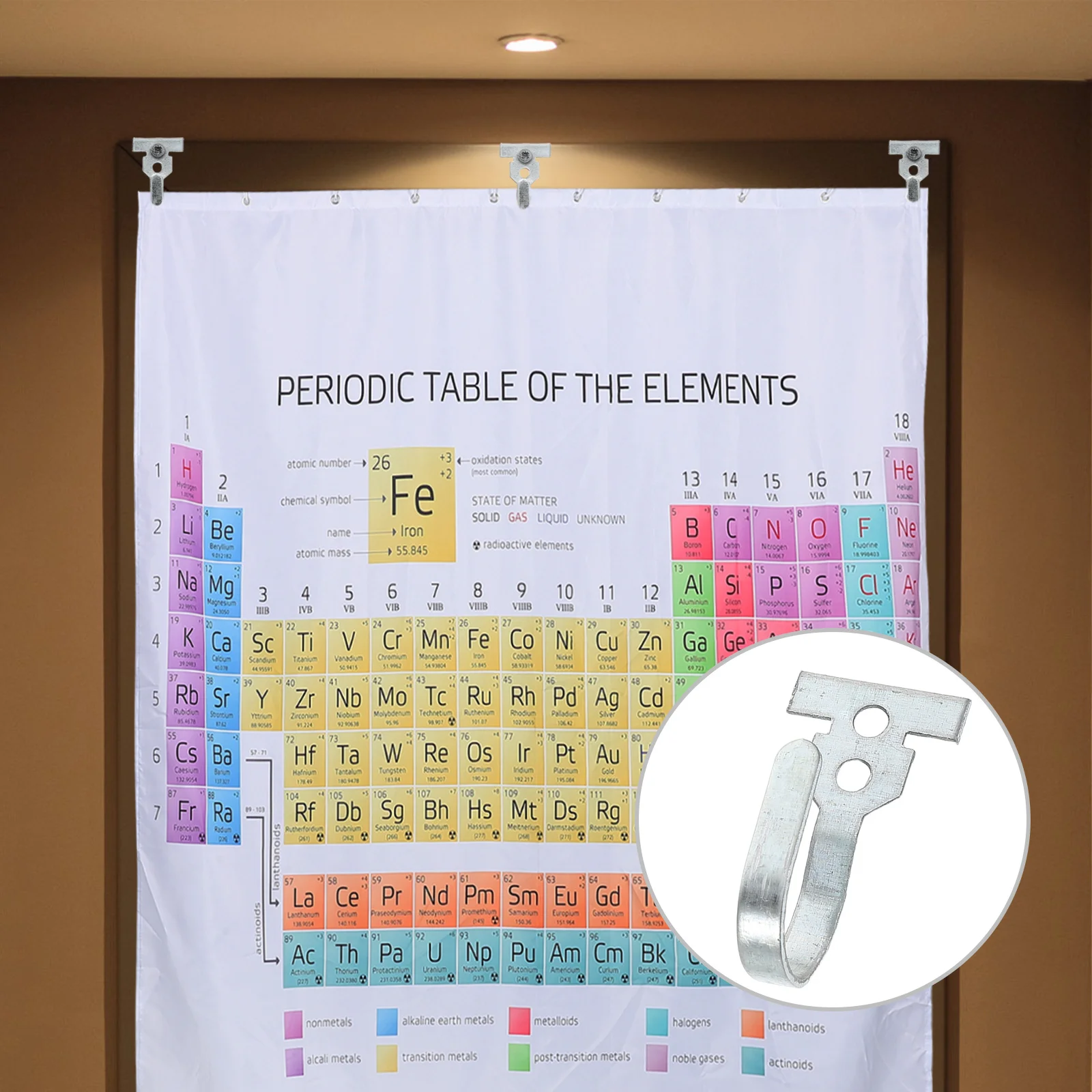 

3pcs Door Curtain Hooks Metal Wall Fixed Bracket For Bathroom Shower Curtain Hangers Reinforced Double Eye Hook Functional