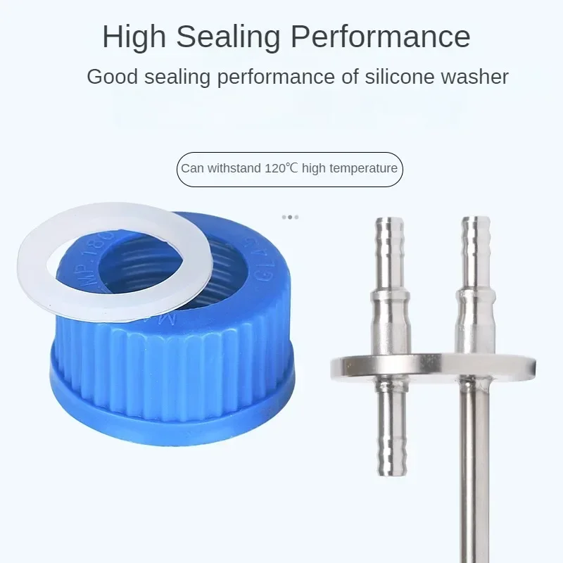 GL45 Refill Bottle Caps Single Side Extension Refill Cap Stainless Steel Feeding Bottle Accessories Reagent Bottle Cap