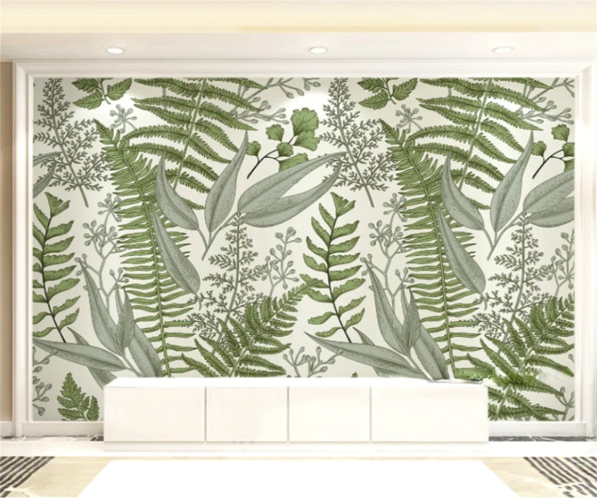 

Southeast Asia plant wallpaper simple restaurant wallpaper living room TV background wallpaper customized 3d mural papel tapiz