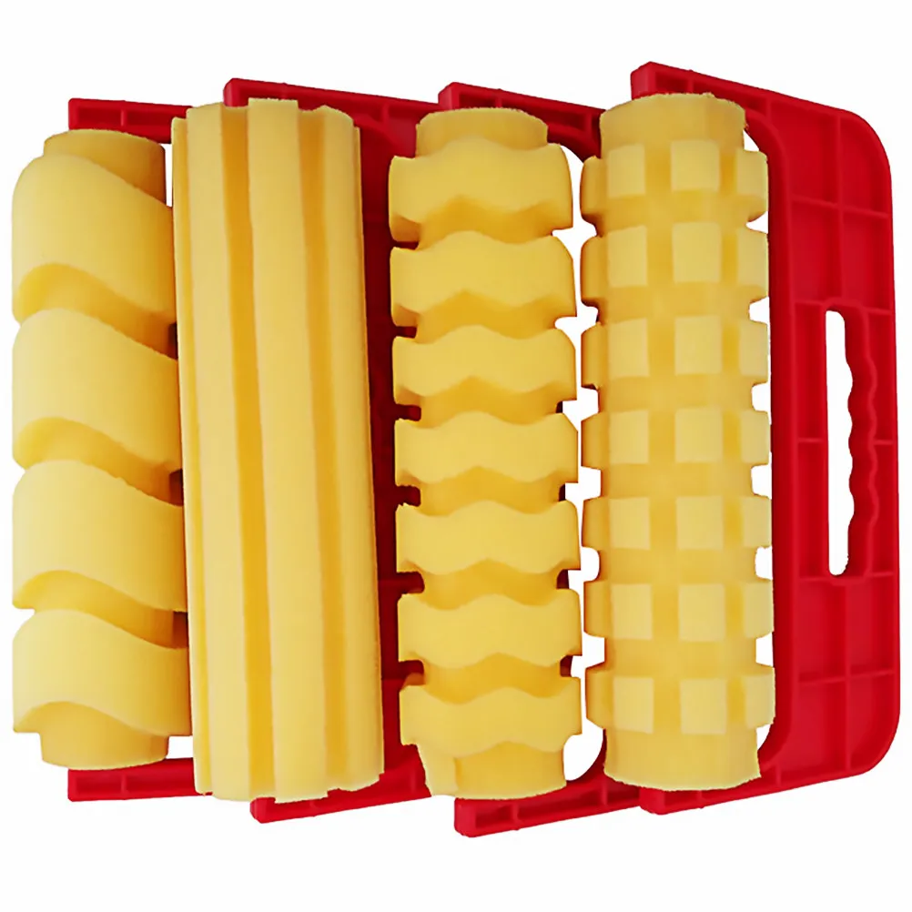 

4Pcs Drawing Roller Kit Washable Sponge Graffiti Painting Roller DIY Craft Art Tools Stimulate Creativity Classroom Home Use