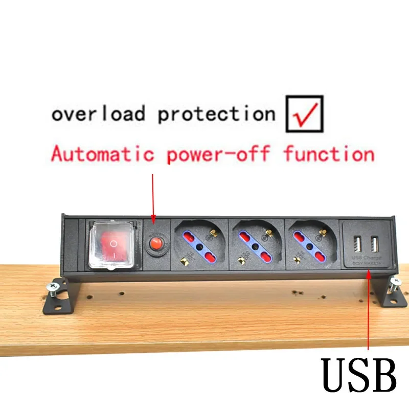 STRIDER RUI PDU power strip network cabinet rack,desktophidden socket German Italian socket1-8AC overload protection1.2m/2m line