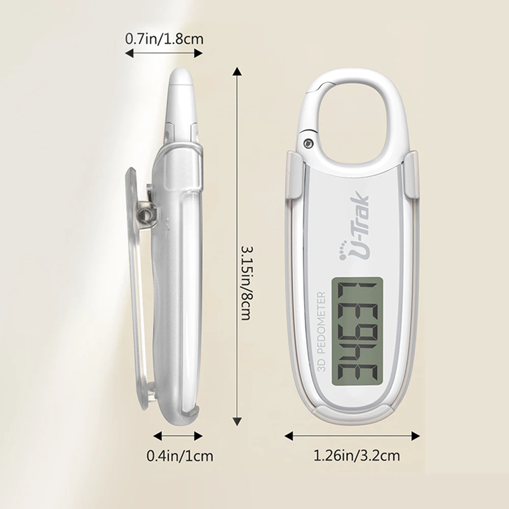 대형 스크린 전자 만보계, 카라비너 클립온 만보계, 성인 어린이 노인 강아지용, 걷는 3D 만보계, 스텝 카운터
