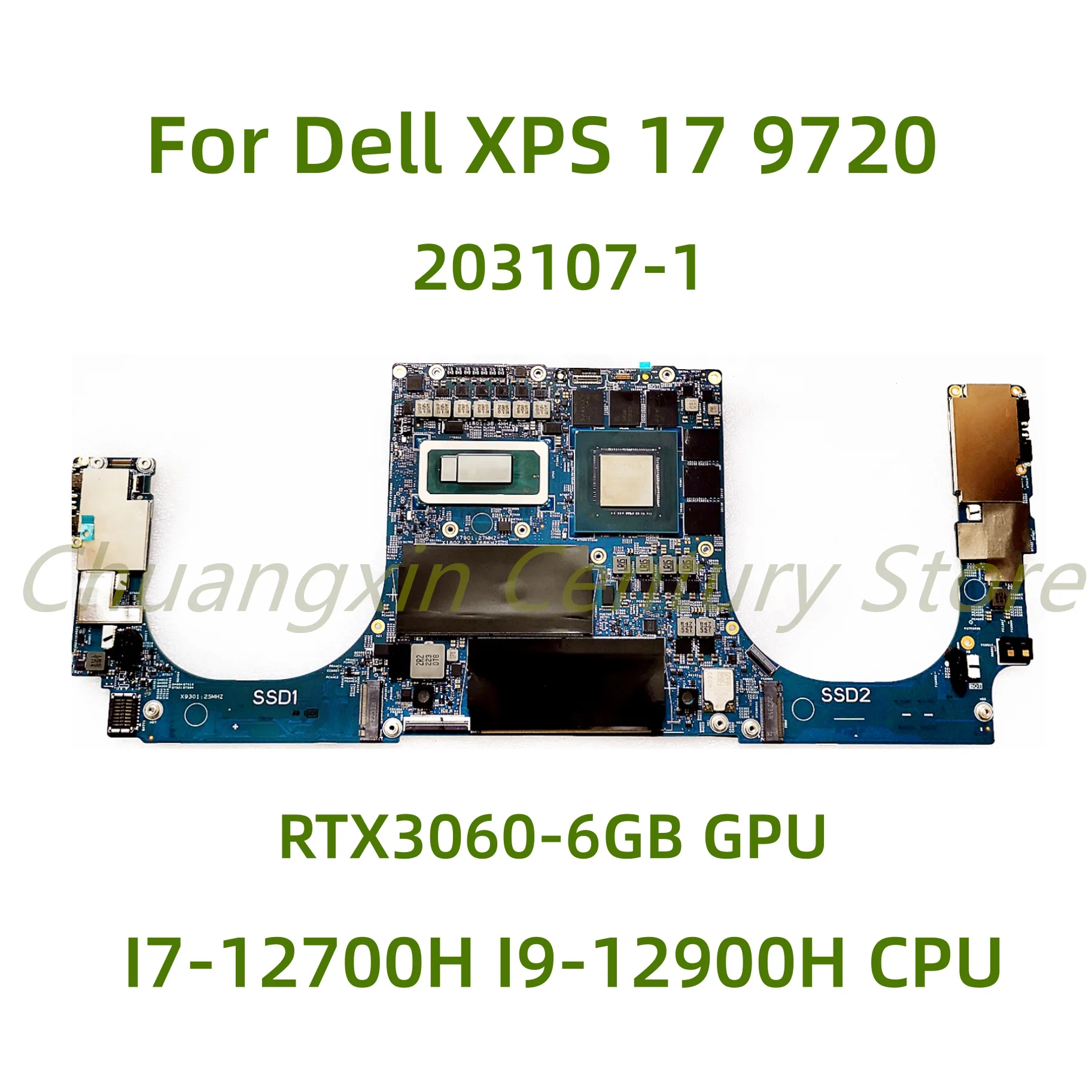 

203107-1 motherboard Suitable for Dell XPS 17 9720 laptop with I7-12700H I9-12900H CPU RTX3060 6GB GPU 100% Tested Fully Work