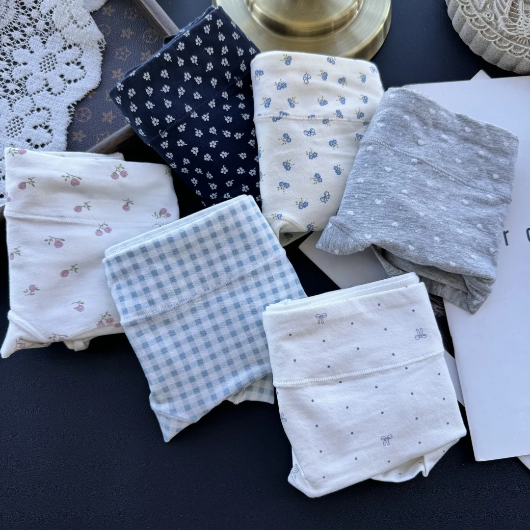 

SP & CITY дышащее хлопковое нижнее белье с цветочным принтом для женщин, бесшовные милые трусики со средней талией, студенческие милые удобные повседневные трусы