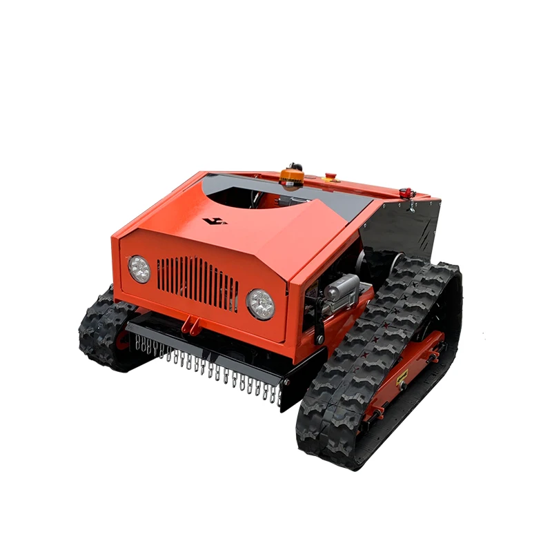 Remote control crawler orchard grass shredder remote slope weed gasoline self propelled lawn mower