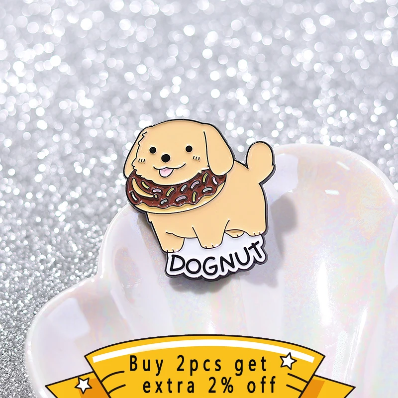 Cartoon Animal Dog Enamel Pin Golden Retriever Puppy Animation Brooch Lapel Badge Jewelry Wholesale Accessories Gifts For Kids