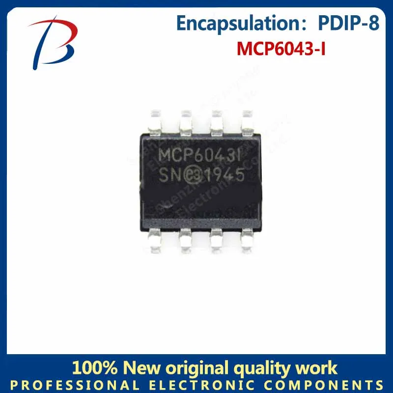 10pcs  MCP6043-I Package PDIP-8 operational amplifier screen printing MCP6043-I