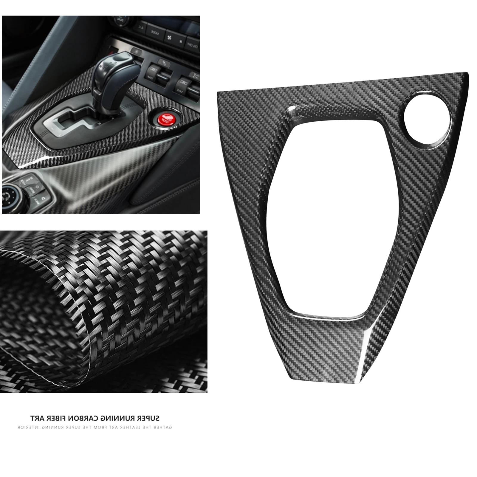 

Matte/Gloss Dry Carbon Fiber Car Center Console Gear Shift Box Panel Cover Trim Shifter Board Frame For Nissan R35 GTR 2017-2023