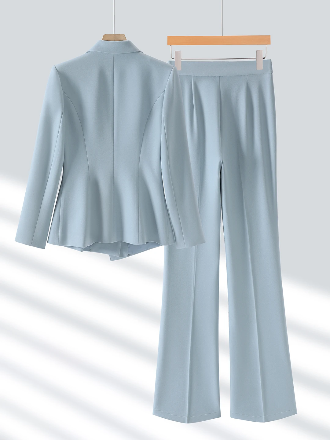 Professional Workwear Suit Set Women's Autumn Fashion OL Style Two-Piece Outfit with Pants Long Sleeve Polyester Blend