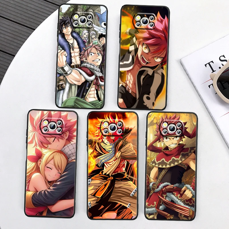 F-FAIRY T-TAIL Anime Cool For Xiaomi Mi Poco F5 F4 F3 X6 X5 X4 X3 M6 M5 M5S M4 M3 C65 Pro GT NFC 5G Black Soft Phone Case